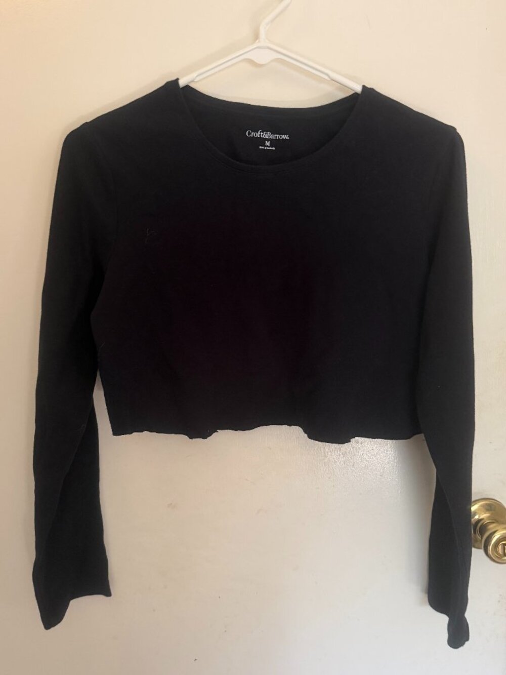Croft & Barrow Black Crop Top W M